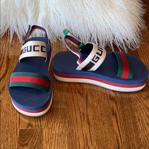 Gucci Bedlam Slingback Flatform Sandals